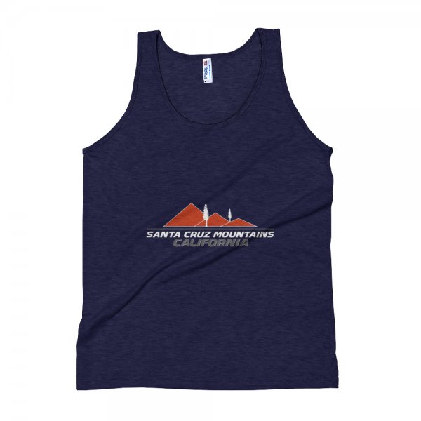 Santa Cruz Mountains American Apparel Unisex Tank Top (Harley Racing Orange logo) - Image 3