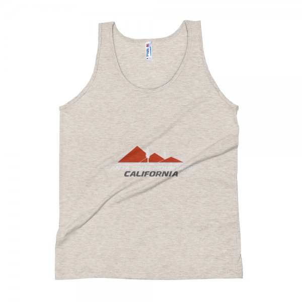 Santa Cruz Mountains American Apparel Unisex Tank Top (Harley Racing Orange logo) - Image 5