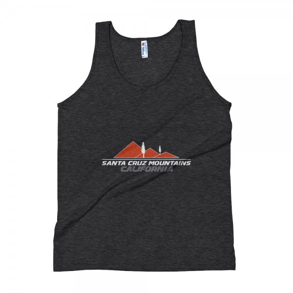 Santa Cruz Mountains American Apparel Unisex Tank Top (Harley Racing Orange logo)