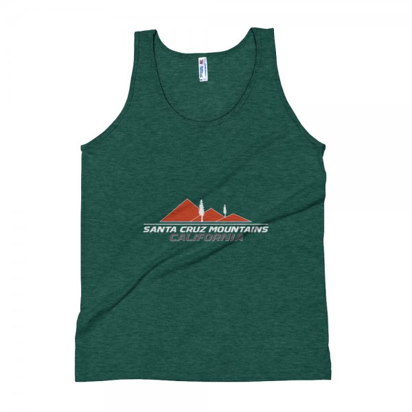 Santa Cruz Mountains American Apparel Unisex Tank Top (Harley Racing Orange logo) - Image 4