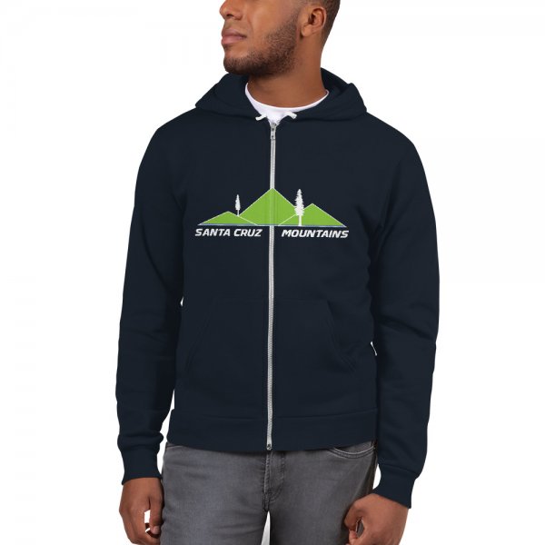 Santa Cruz Mountains Iconic Silicon Valley Style Hoodie (Light Green Logo) - Image 4