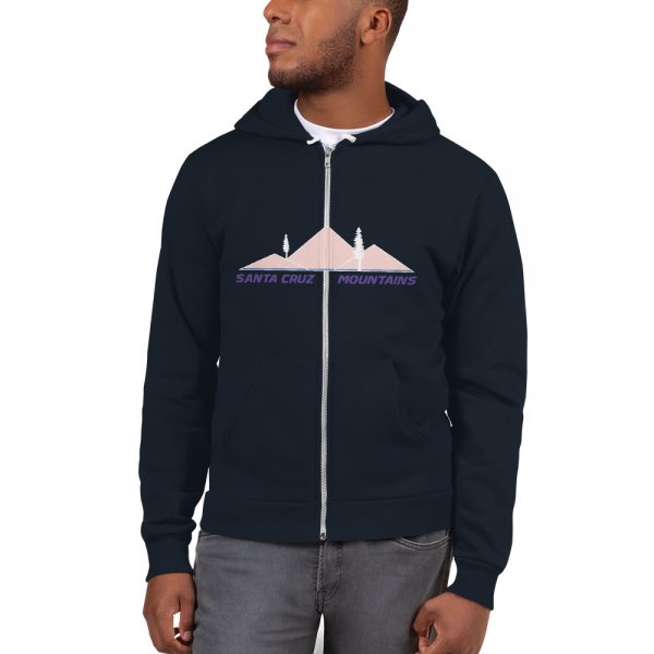 Santa Cruz Mountains Iconic Silicon Valley Style Hoodie (Rose Gold & Purple Logo) - Image 3