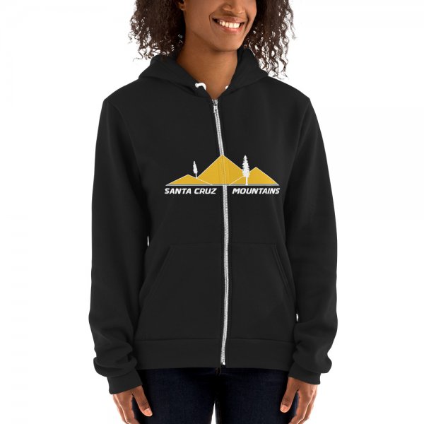 Santa Cruz Mountains Iconic Silicon Valley Style Hoodie (Goldenrod Logo)