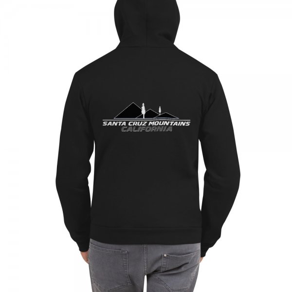 Santa Cruz Mountains Iconic Silicon Valley Style Hoodie (Black Logo) - Image 2