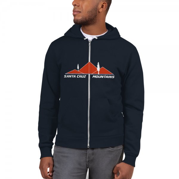 Santa Cruz Mountains Iconic Silicon Valley Style Hoodie (Harley Racing Orange Logo) - Image 4