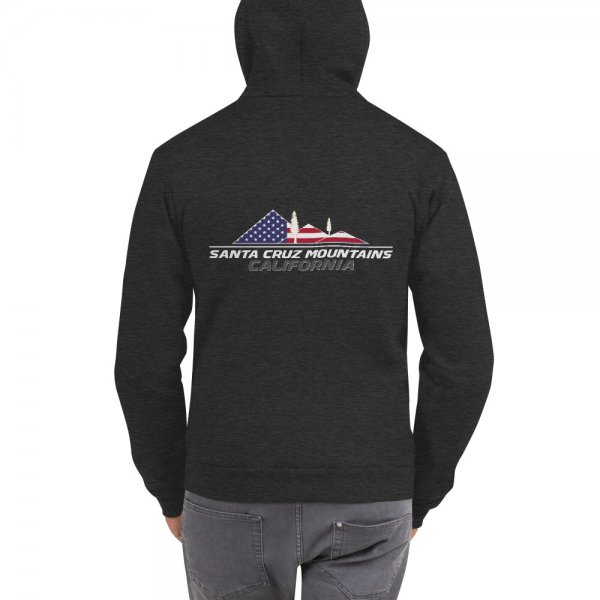 Santa Cruz Mountains Iconic Silicon Valley Style Hoodie (USA Flag Logo) - Image 6