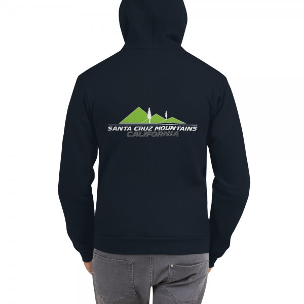 Santa Cruz Mountains Iconic Silicon Valley Style Hoodie (Light Green Logo) - Image 5