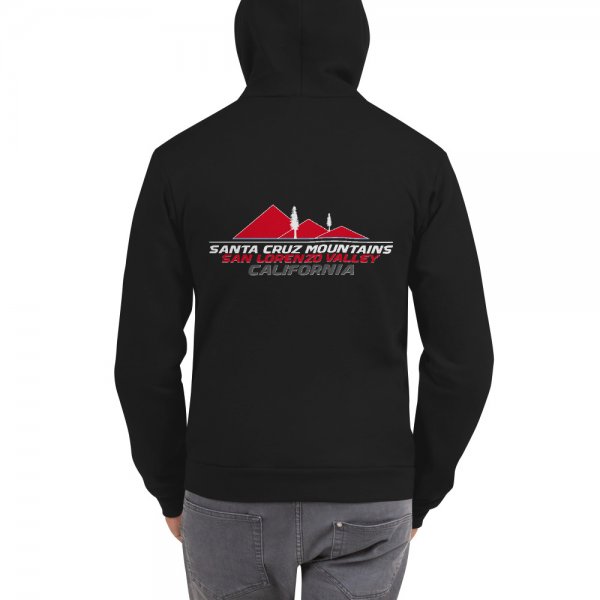 Santa Cruz Mountains Iconic Silicon Valley Style Hoodie (San Lorenzo Valley HS Red Logo) - Image 3