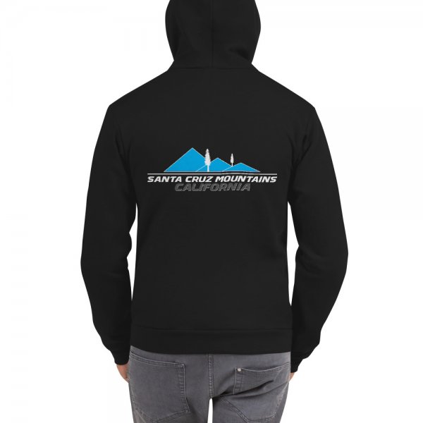 Santa Cruz Mountains Iconic Silicon Valley Style Hoodie (Light Blue Logo) - Image 2