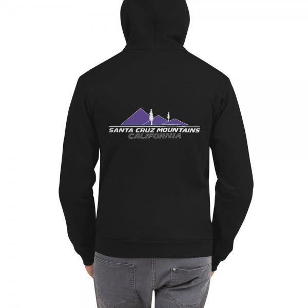 Santa Cruz Mountains Iconic Silicon Valley Style Hoodie (Purple Logo) - Image 3