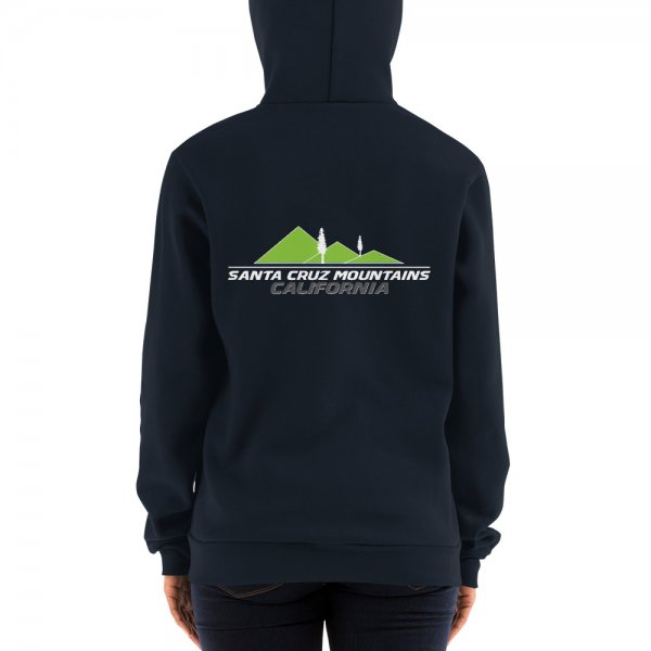 Santa Cruz Mountains Iconic Silicon Valley Style Hoodie (Light Green Logo) - Image 4