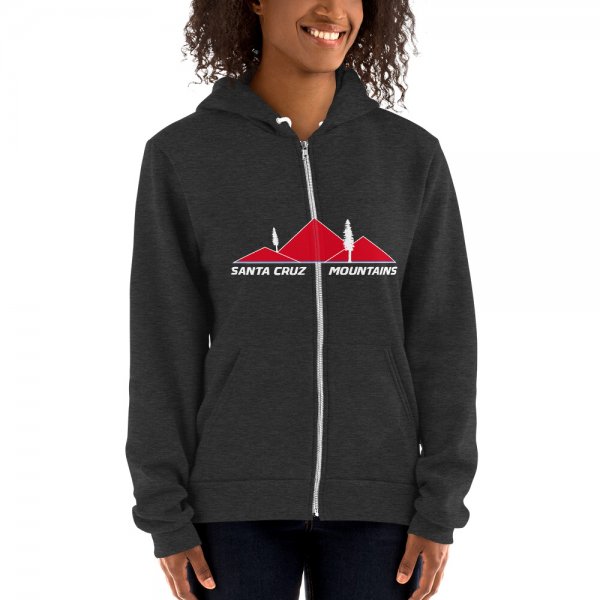 Santa Cruz Mountains Iconic Silicon Valley Style Hoodie (San Lorenzo Valley HS Red Logo)