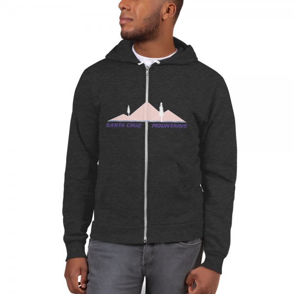 Santa Cruz Mountains Iconic Silicon Valley Style Hoodie (Rose Gold & Purple Logo) - Image 5