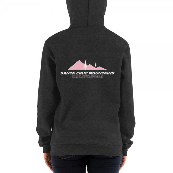 Santa Cruz Mountains Iconic Silicon Valley Style Hoodie (Pink Logo) - Image 6