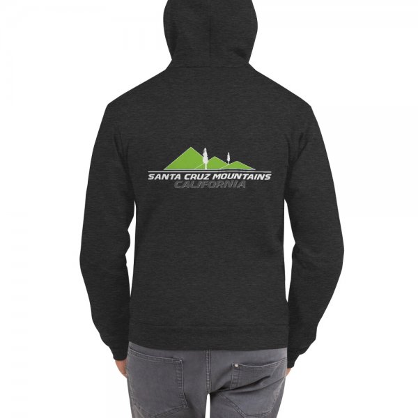 Santa Cruz Mountains Iconic Silicon Valley Style Hoodie (Light Green Logo) - Image 6