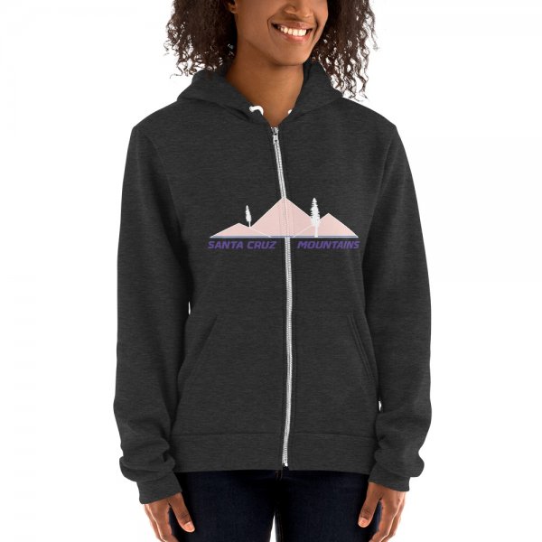 Santa Cruz Mountains Iconic Silicon Valley Style Hoodie (Rose Gold & Purple Logo) - Image 5