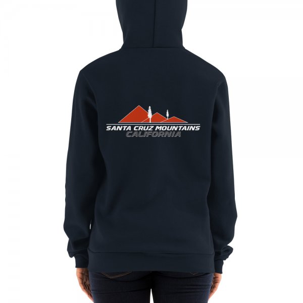 Santa Cruz Mountains Iconic Silicon Valley Style Hoodie (Harley Racing Orange Logo) - Image 5