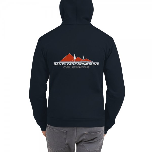 Santa Cruz Mountains Iconic Silicon Valley Style Hoodie (Harley Racing Orange Logo) - Image 5