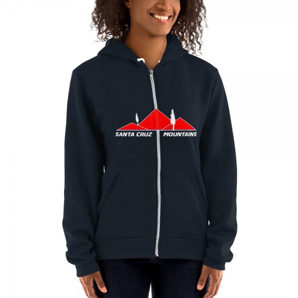 Santa Cruz Mountains Iconic Silicon Valley Style Hoodie (Red Logo) - Image 4