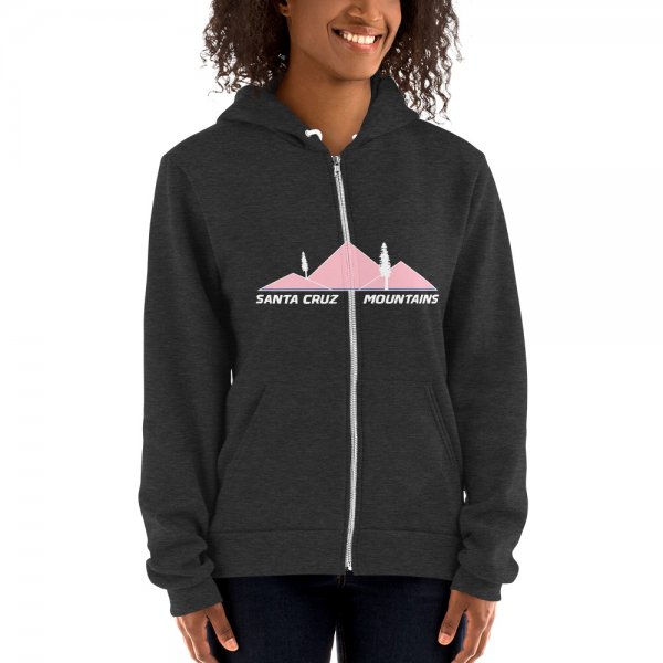 Santa Cruz Mountains Iconic Silicon Valley Style Hoodie (Pink Logo) - Image 5