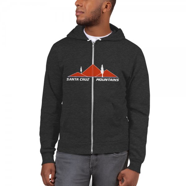 Santa Cruz Mountains Iconic Silicon Valley Style Hoodie (Harley Racing Orange Logo)