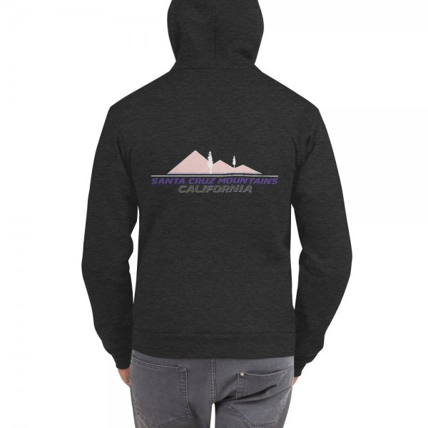 Santa Cruz Mountains Iconic Silicon Valley Style Hoodie (Rose Gold & Purple Logo) - Image 6