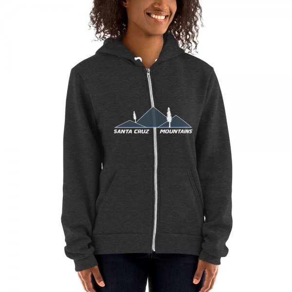 Santa Cruz Mountains Iconic Silicon Valley Style Hoodie (Charcoal Logo)