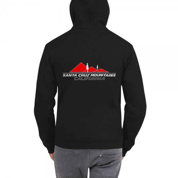 Santa Cruz Mountains Iconic Silicon Valley Style Hoodie (Red Logo) - Image 3