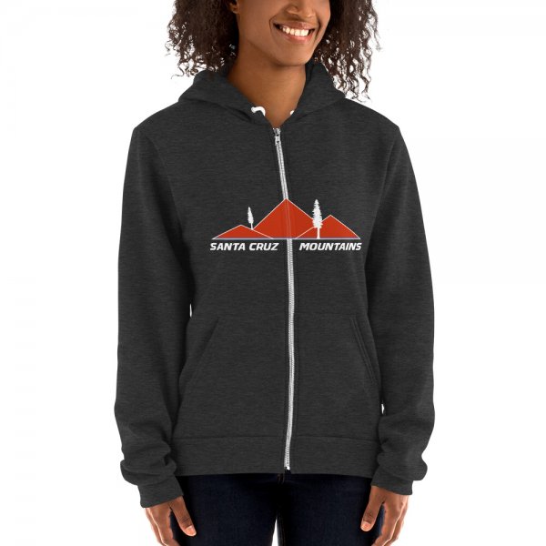 Santa Cruz Mountains Iconic Silicon Valley Style Hoodie (Harley Racing Orange Logo)