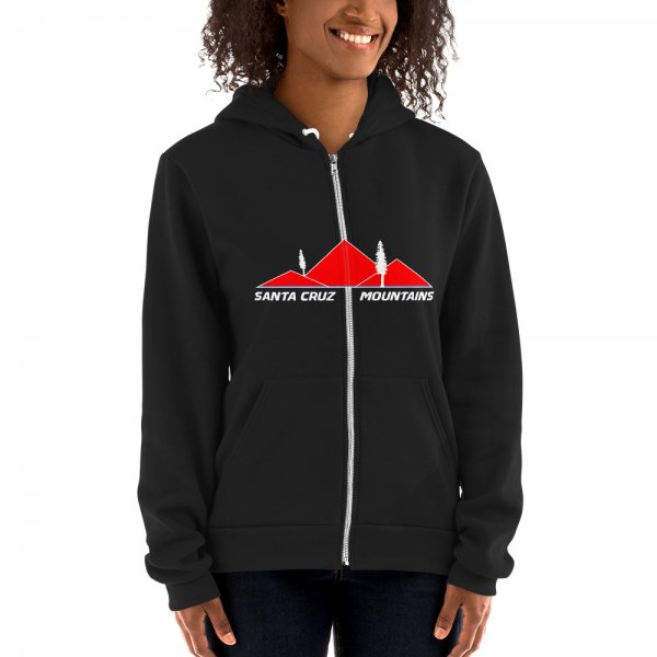 Santa Cruz Mountains Iconic Silicon Valley Style Hoodie (Red Logo) - Image 2