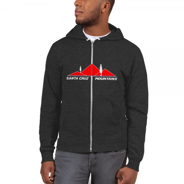 Santa Cruz Mountains Iconic Silicon Valley Style Hoodie (Red Logo)