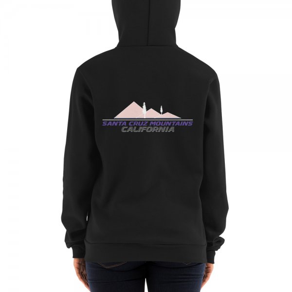 Santa Cruz Mountains Iconic Silicon Valley Style Hoodie (Rose Gold & Purple Logo) - Image 2