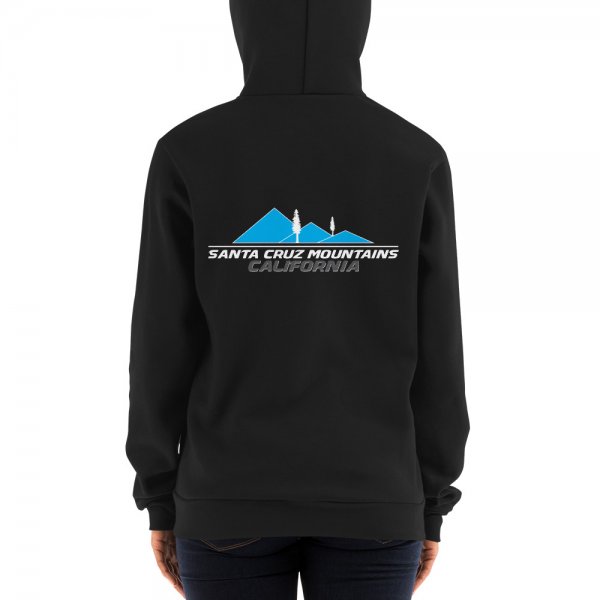 Santa Cruz Mountains Iconic Silicon Valley Style Hoodie (Light Blue Logo) - Image 2