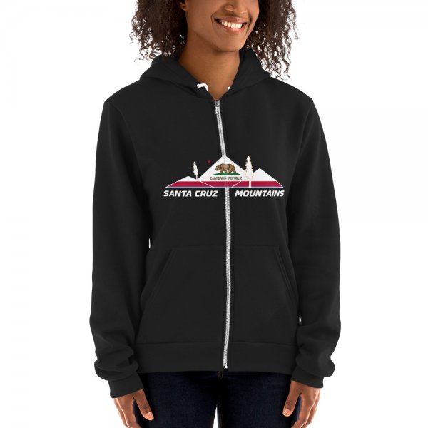 Santa Cruz Mountains Iconic Silicon Valley Style Hoodie (California Flag Logo) - Image 2