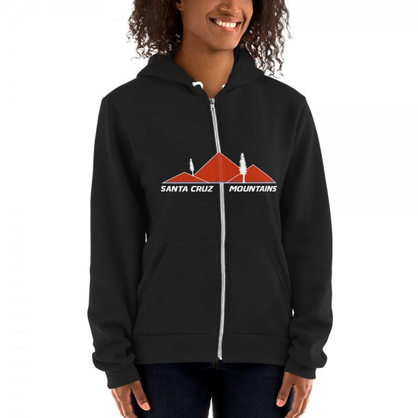 Santa Cruz Mountains Iconic Silicon Valley Style Hoodie (Harley Racing Orange Logo) - Image 2