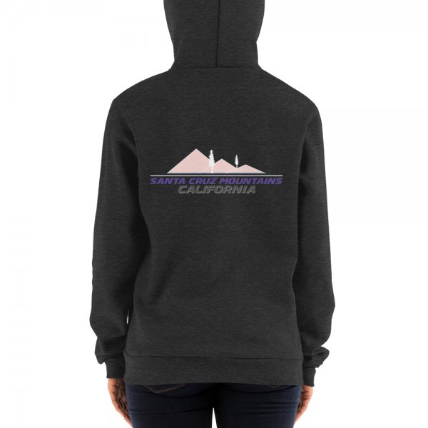 Santa Cruz Mountains Iconic Silicon Valley Style Hoodie (Rose Gold & Purple Logo) - Image 6