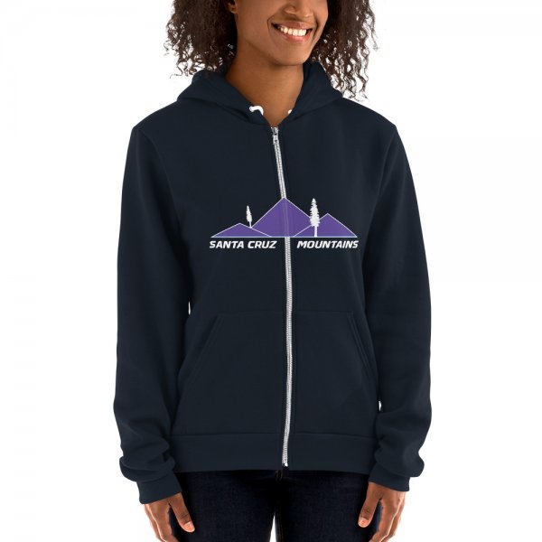 Santa Cruz Mountains Iconic Silicon Valley Style Hoodie (Purple Logo) - Image 4