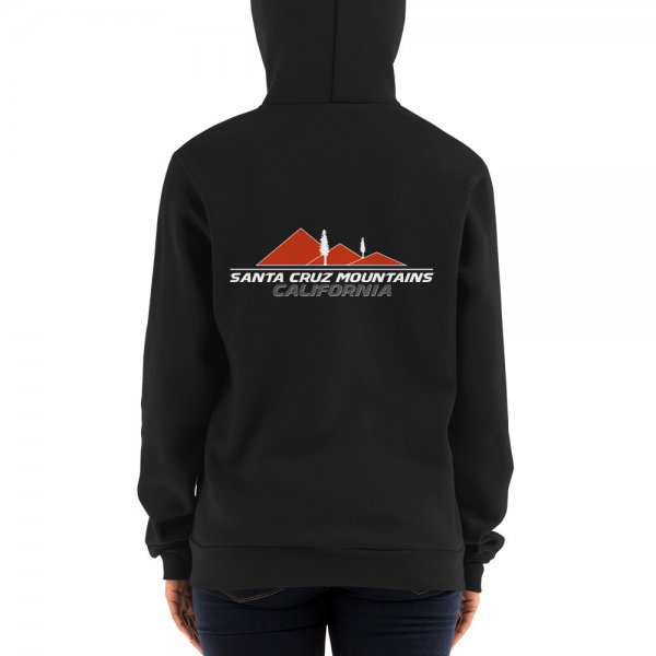 Santa Cruz Mountains Iconic Silicon Valley Style Hoodie (Harley Racing Orange Logo) - Image 3