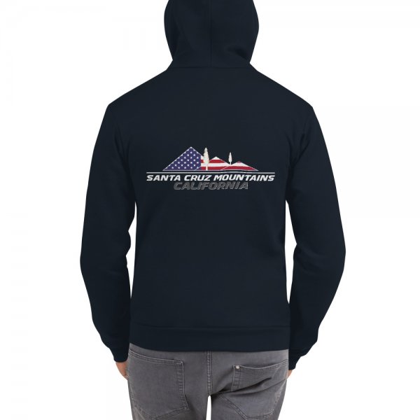 Santa Cruz Mountains Iconic Silicon Valley Style Hoodie (USA Flag Logo) - Image 5