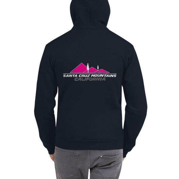 Santa Cruz Mountains Iconic Silicon Valley Style Hoodie (Bright Pink Logo) - Image 4