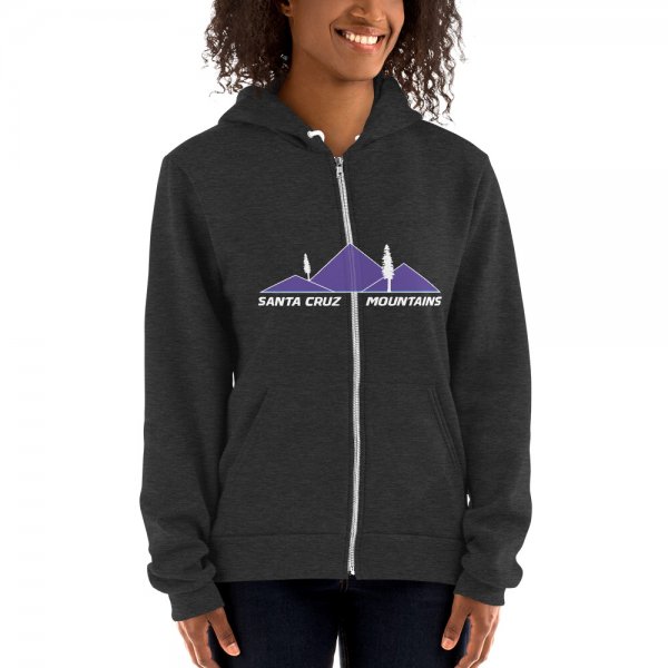 Santa Cruz Mountains Iconic Silicon Valley Style Hoodie (Purple Logo)