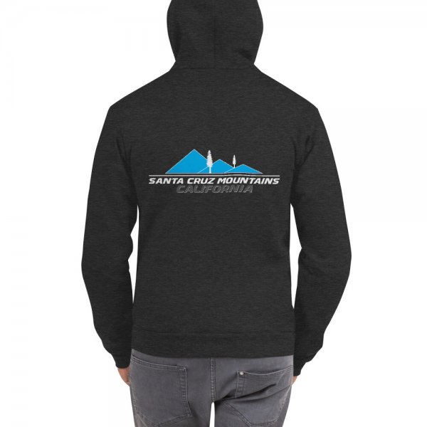 Santa Cruz Mountains Iconic Silicon Valley Style Hoodie (Light Blue Logo) - Image 6