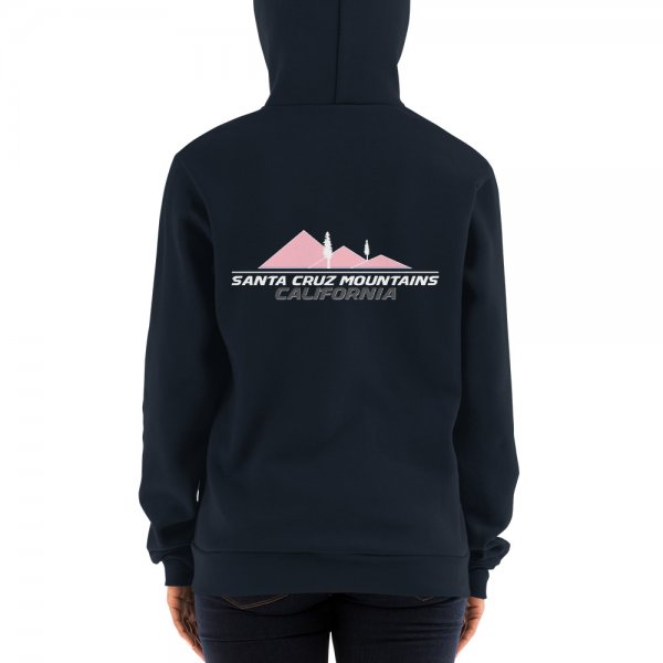 Santa Cruz Mountains Iconic Silicon Valley Style Hoodie (Pink Logo) - Image 4