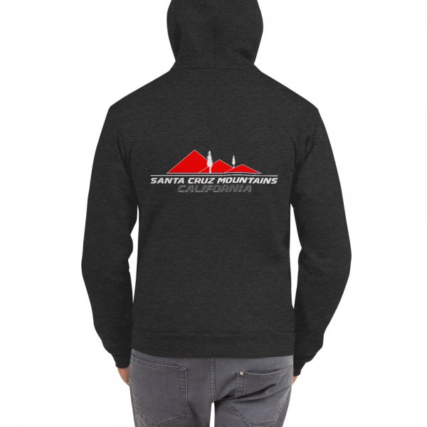 Santa Cruz Mountains Iconic Silicon Valley Style Hoodie (Red Logo) - Image 6