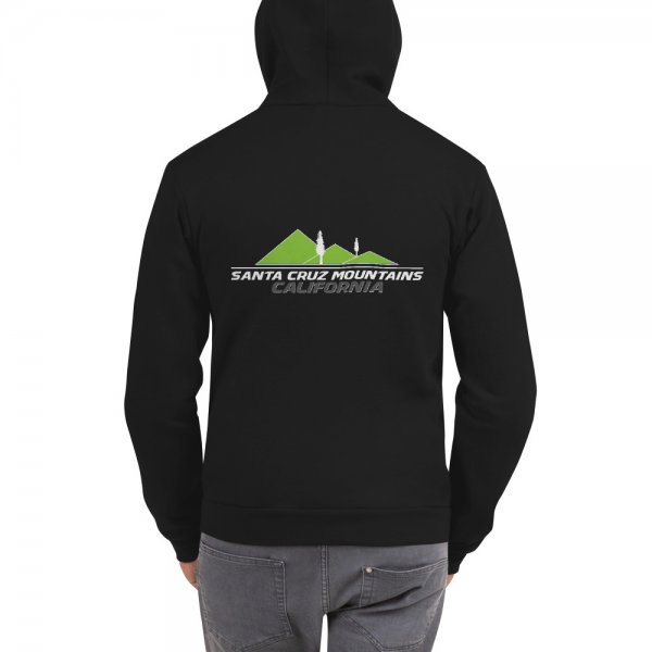 Santa Cruz Mountains Iconic Silicon Valley Style Hoodie (Light Green Logo) - Image 3