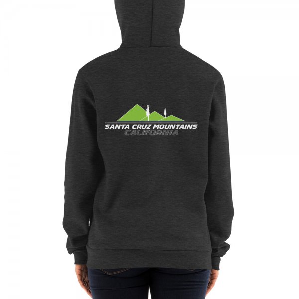 Santa Cruz Mountains Iconic Silicon Valley Style Hoodie (Light Green Logo) - Image 6