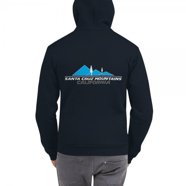 Santa Cruz Mountains Iconic Silicon Valley Style Hoodie (Light Blue Logo) - Image 4