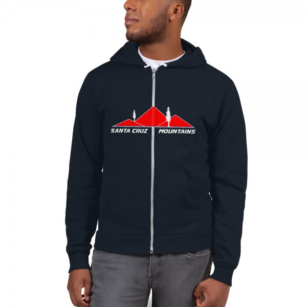 Santa Cruz Mountains Iconic Silicon Valley Style Hoodie (Red Logo) - Image 4