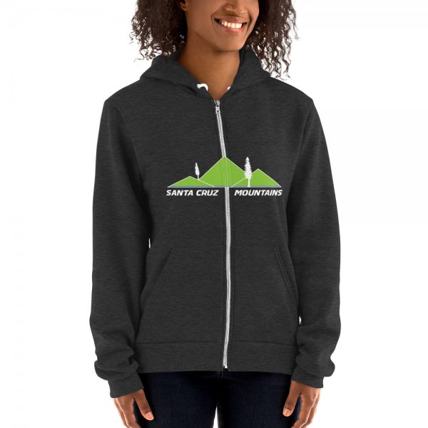 Santa Cruz Mountains Iconic Silicon Valley Style Hoodie (Light Green Logo) - Image 5