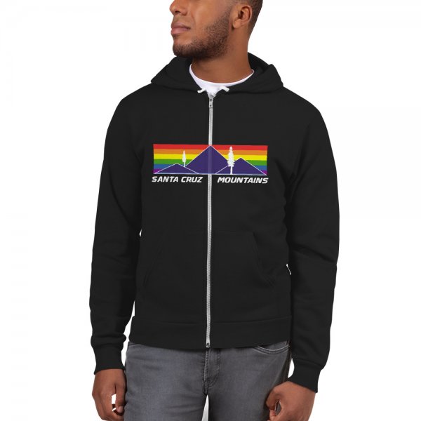 Santa Cruz Mountains Iconic Silicon Valley Style Hoodie (Rainbow Logo)